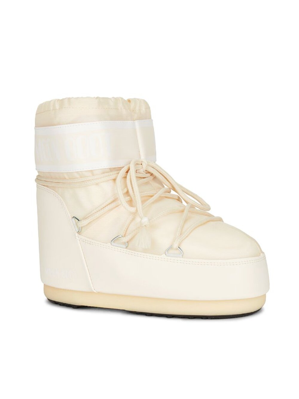 MOON BOOT Icon Low Nylon Boot in Cream White Chunky Y2K Bootie S/M Small Medium - Picture 4 of 14